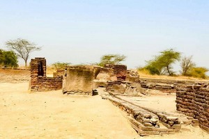 Archaeological remains of Lothal near Laxmi Vilas Palace